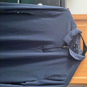 Robert bracket zip up long sleeve shirt